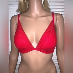 Incredible Bra by Victoria’s Secret Plunge Cherry Red Size 34 DD
